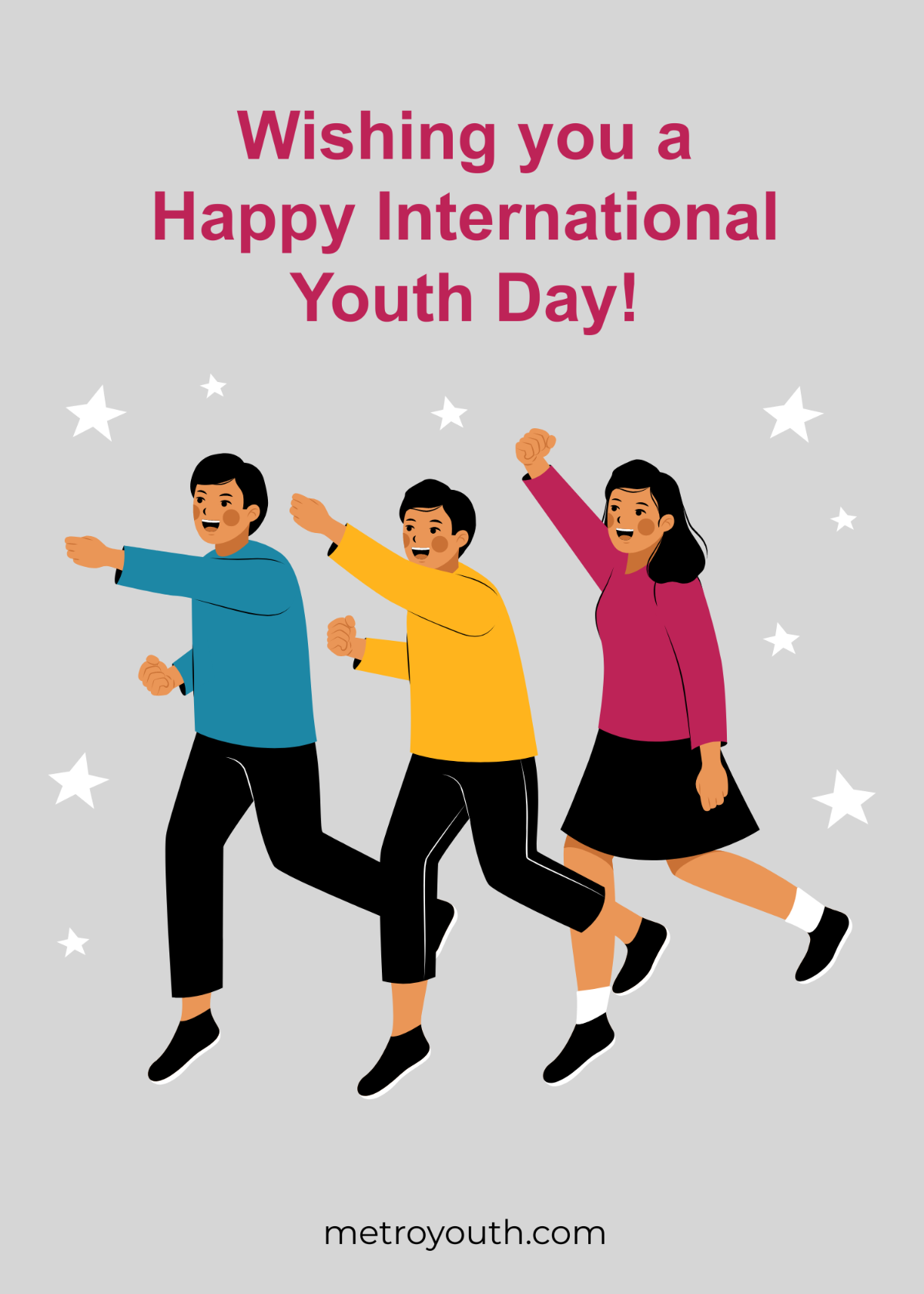 International Youth Day Greeting Card Template