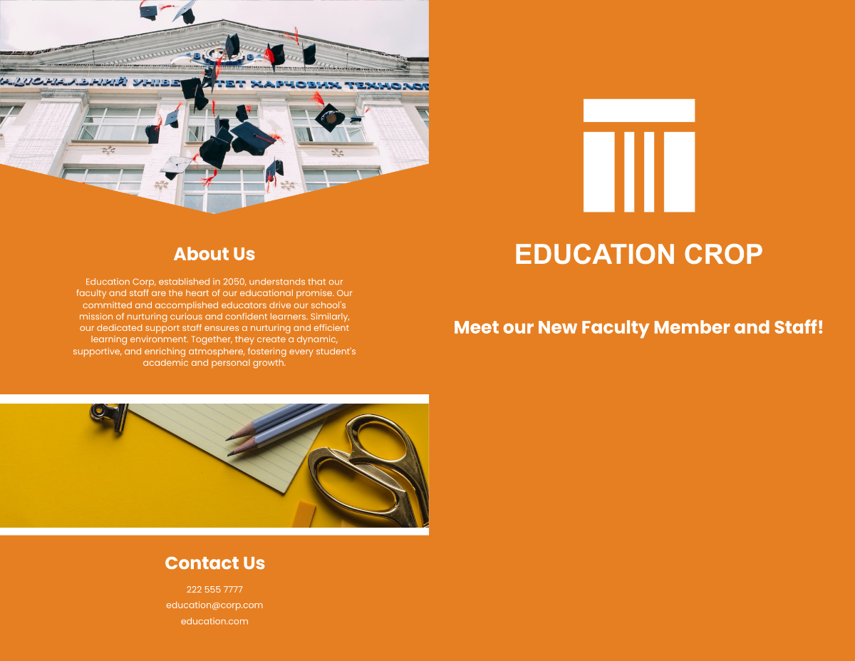 Faculty and Staff Brochure Template - Edit Online & Download