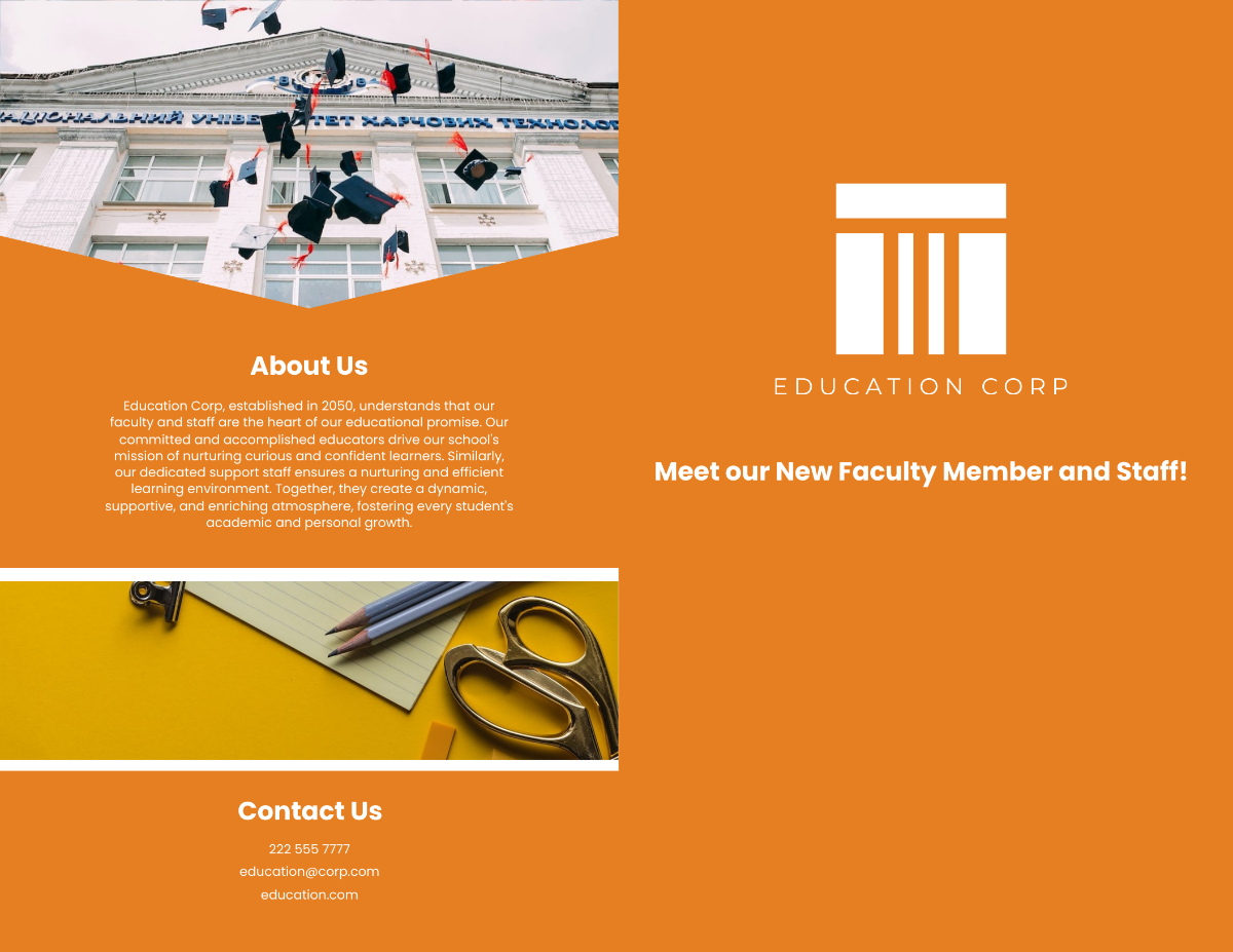 Faculty and Staff Brochure Template