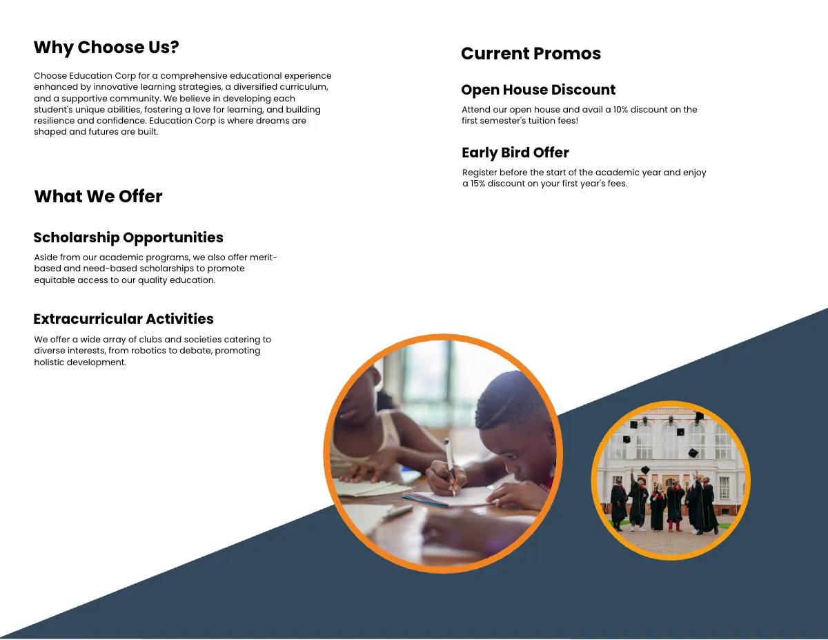 Free School Marketing and Promotional Brochure Template to Edit Online