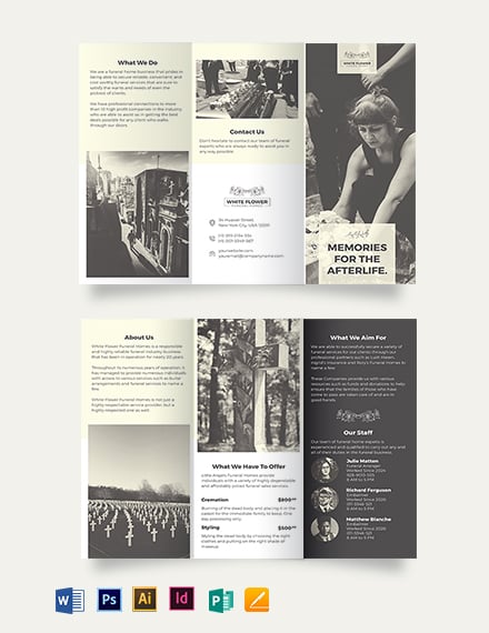 Funeral Home Business Tri Fold Brochure Template Word Doc