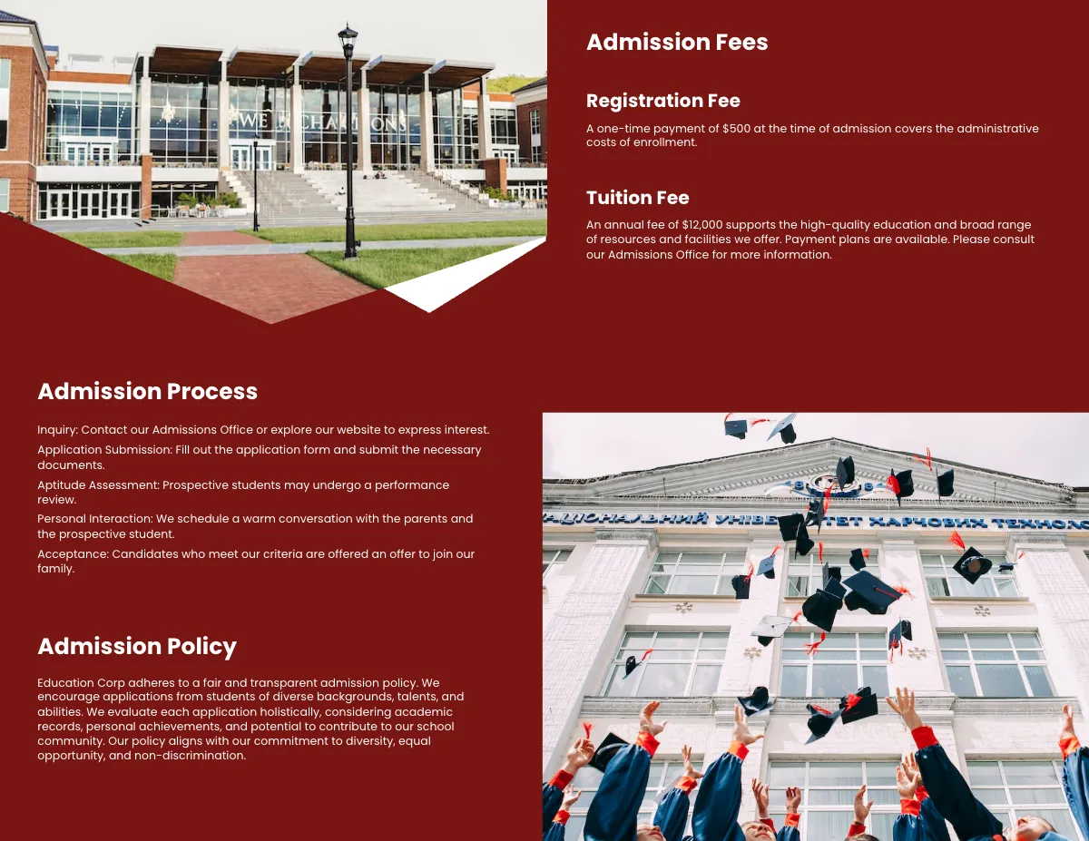 Free Admission Guidelines Brochure Template to Edit Online