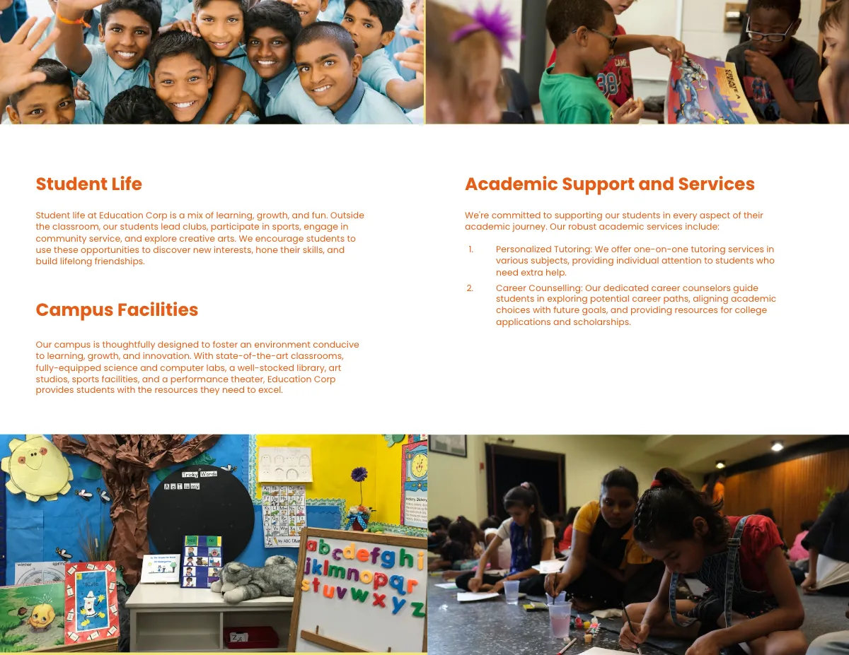 Free Campus Life Brochure Template to Edit Online