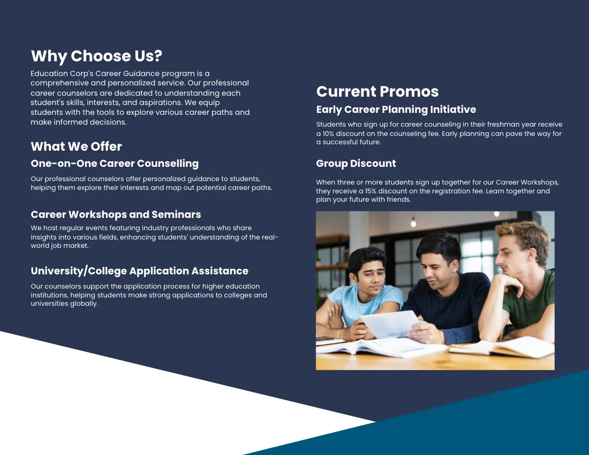 Free Career Guidance Brochure Template to Edit Online