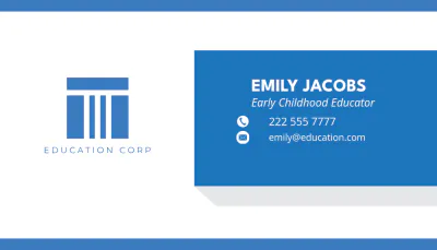 Free Early Childhood Educator Business Card Template to Edit Online