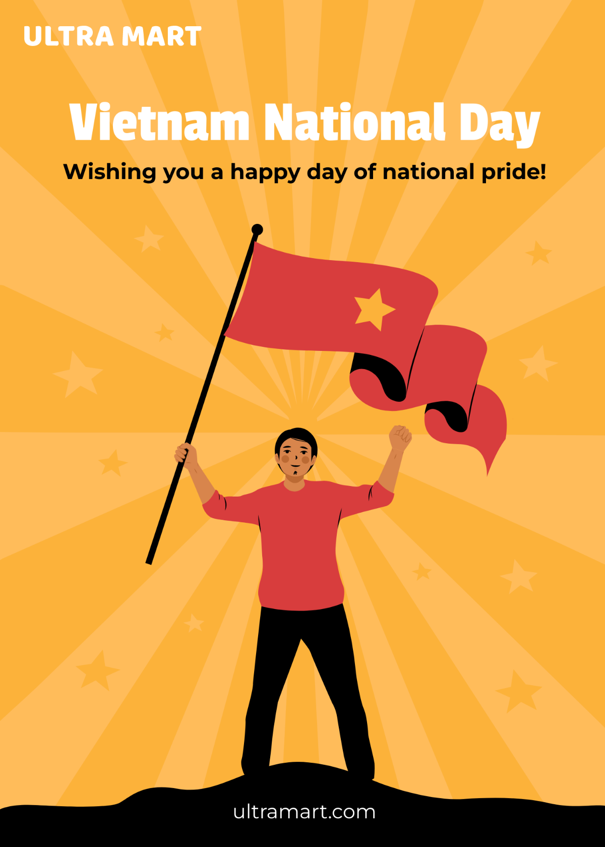 Vietnam National Day Greeting Card Template