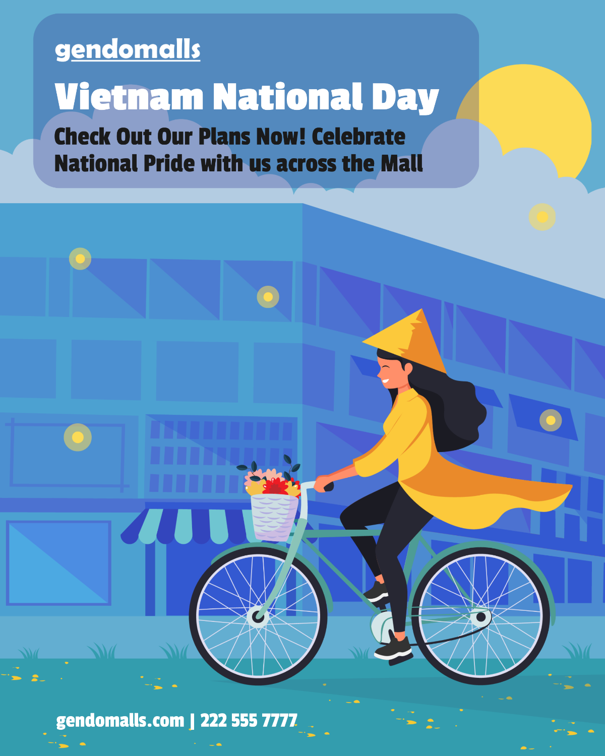 Free Vietnam National Day  Linkedin Vertical Post Template