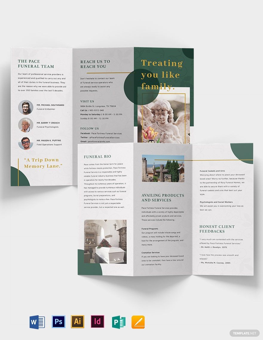 Funeral Services Tri-Fold Brochure Template