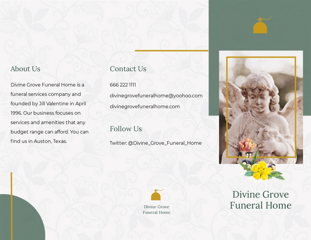 Free Funeral Services Tri-Fold Brochure Template