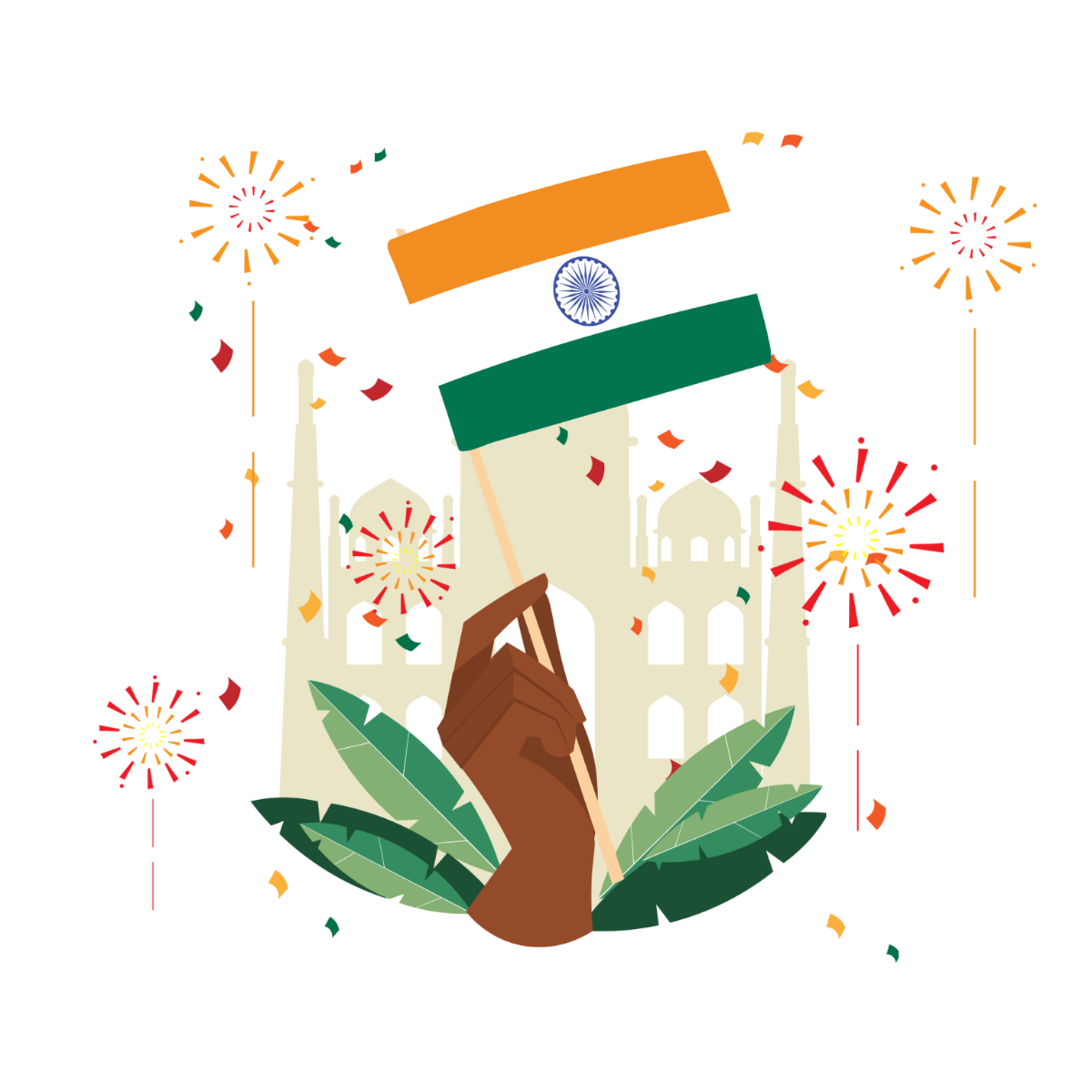 India Independence Day Clipart Template