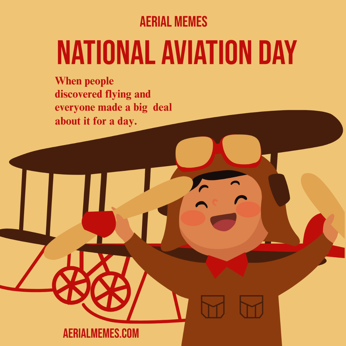 Free National Aviation Day Meme Template