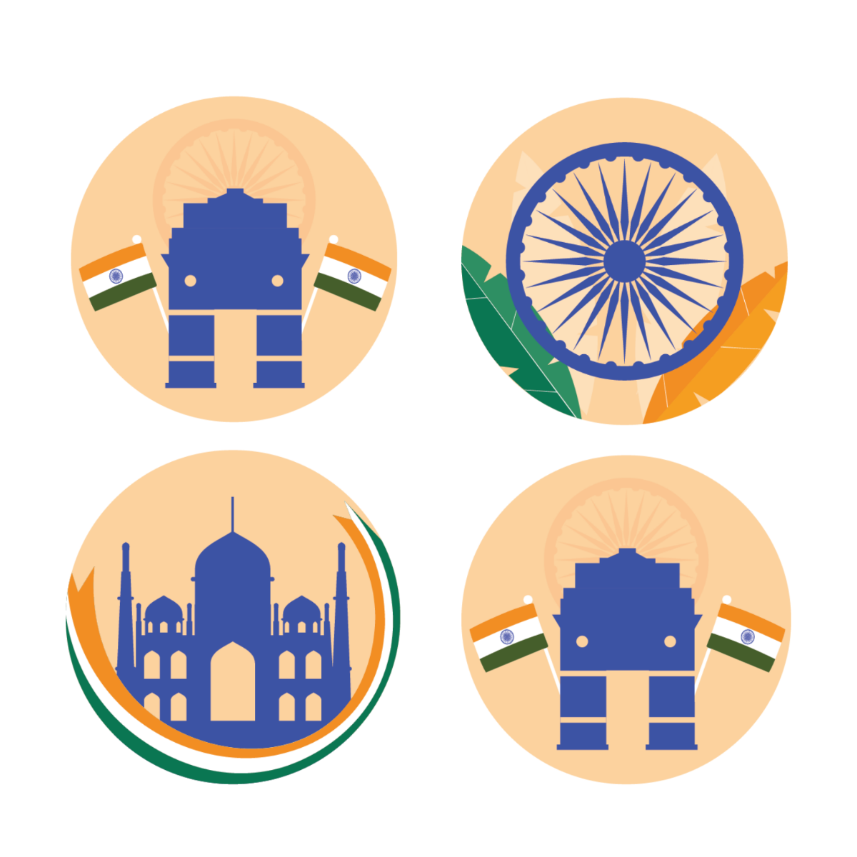 India Independence Day Symbol Template