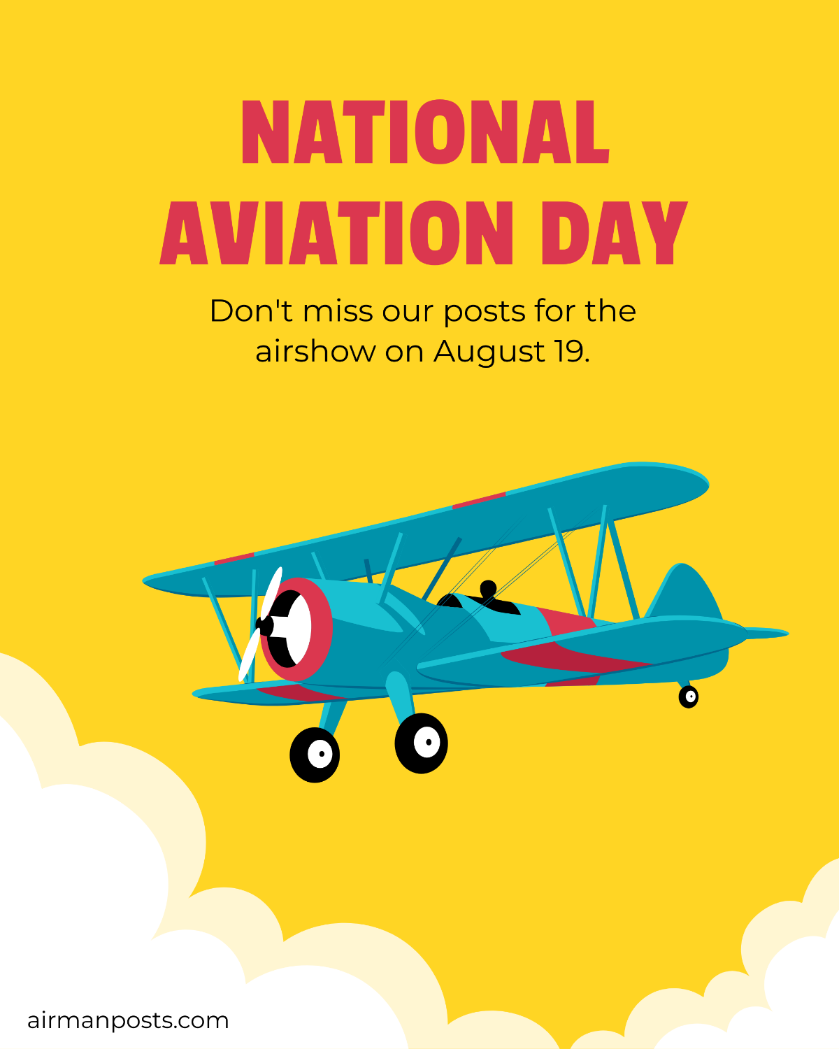 National Aviation Day Instagram Post Template