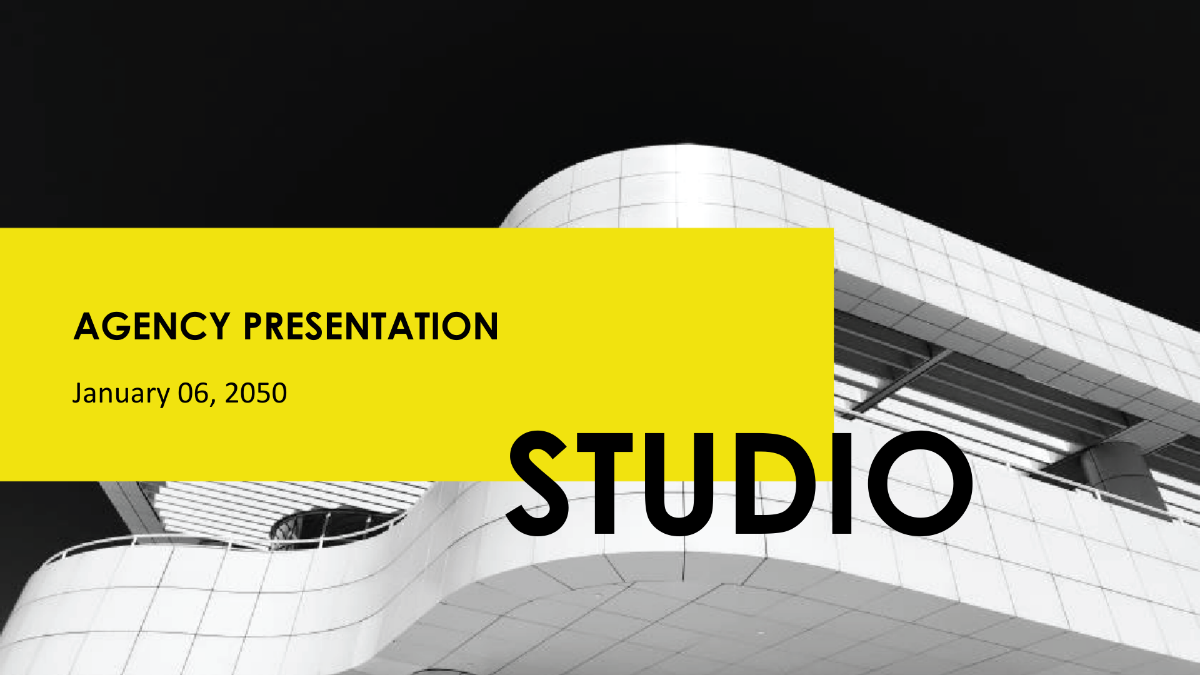 Studio Agency Presentation Template