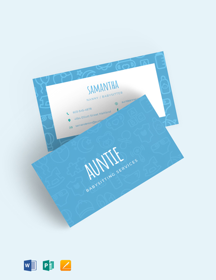 Free Babysitting Business Card Template - PSD | Illustrator | Template.net
