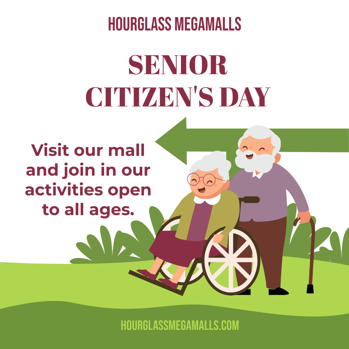 Free  Senior Citizen's Day LinkedIn Post Template
