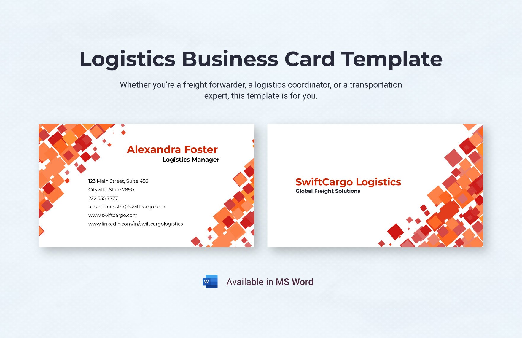 Logistics Business Card Template