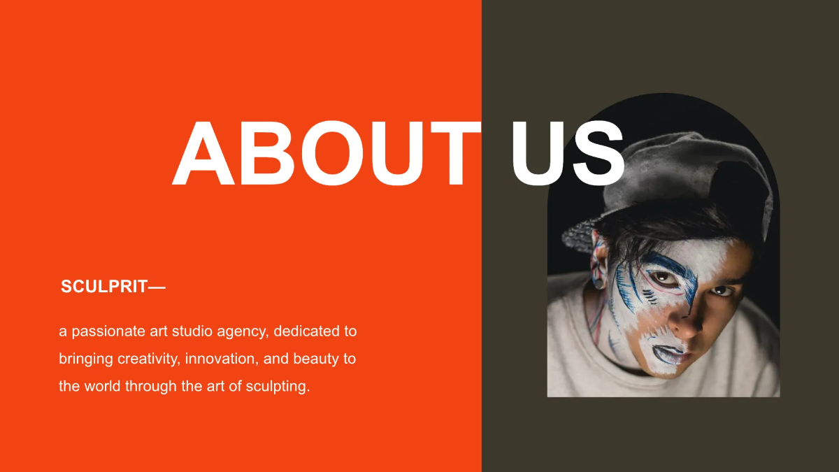 Free Art Studio Agency Presentation Template to Edit Online