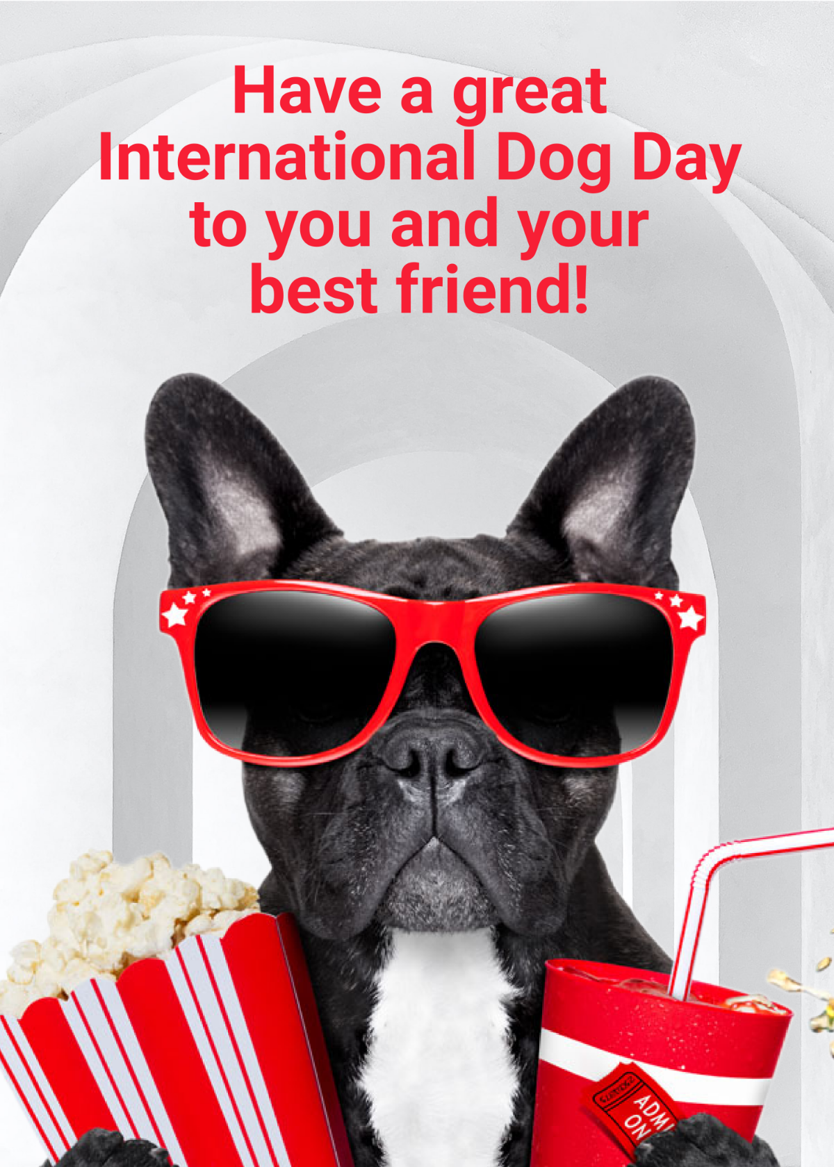 Free International Dog Day  Greeting Card Template