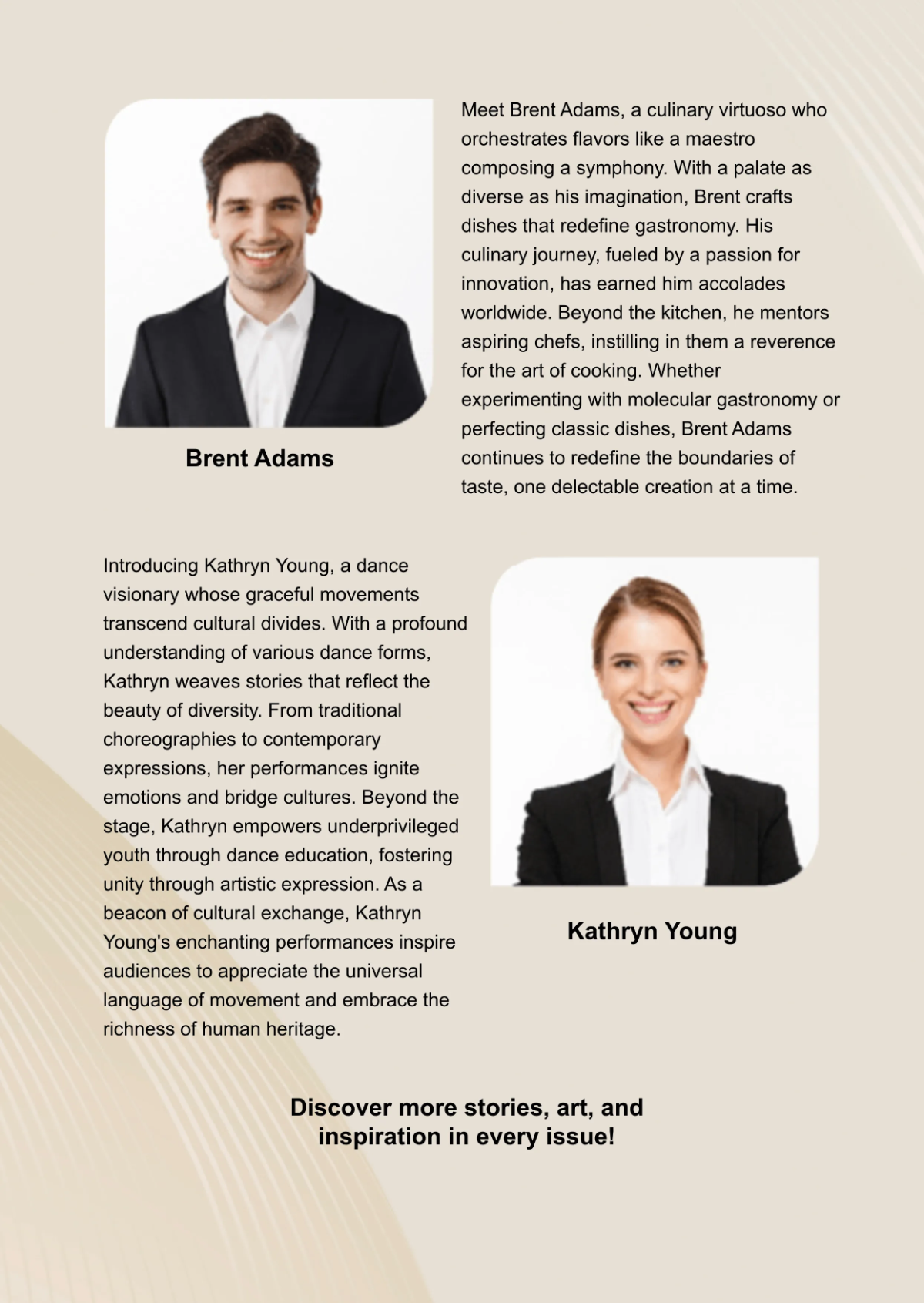 Free Magazine Profile Bio Template to Edit Online