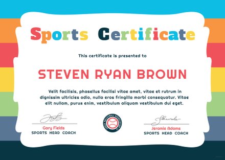 Free Kids Sports Award Certificate Template | Free Templates
