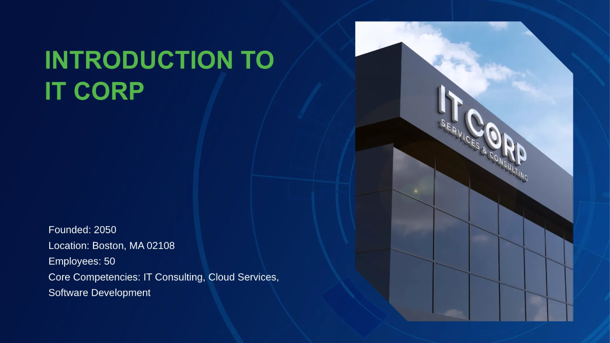 Free IT Services and Consulting Business  Structure Presentation Template to Edit Online