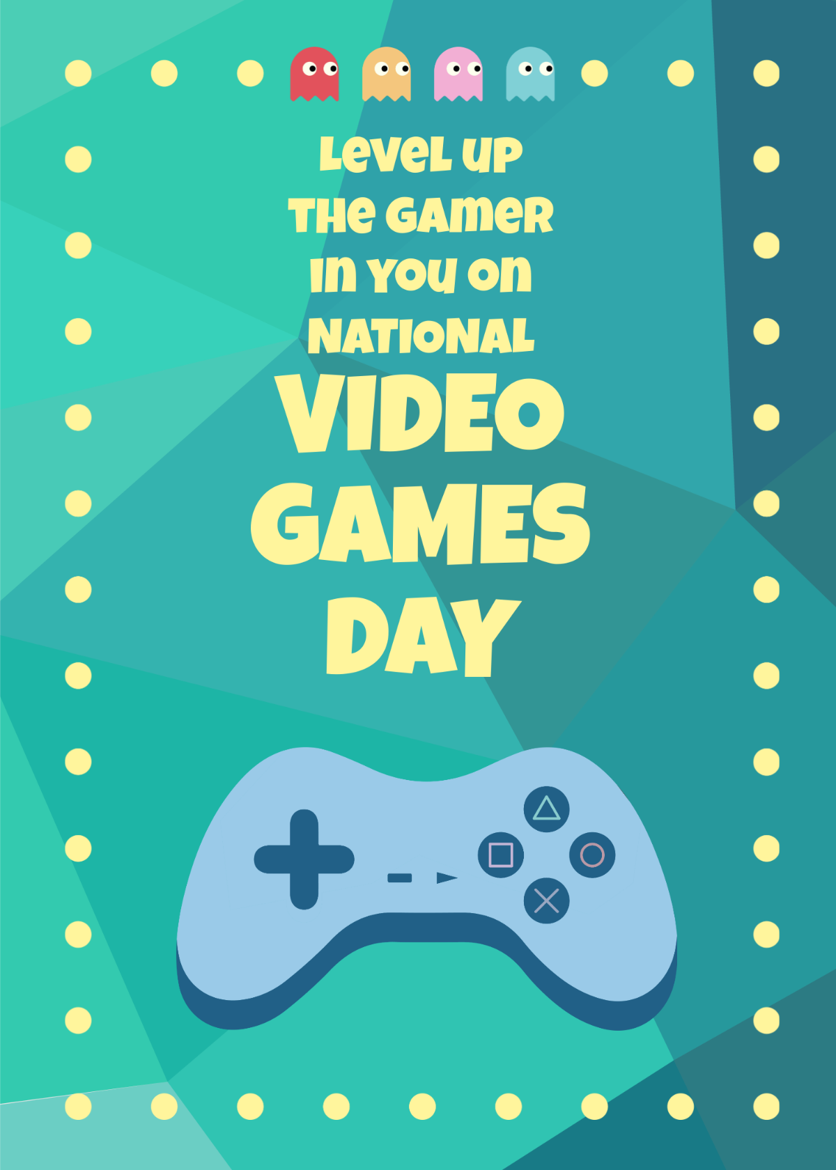 Free National Video Games Day Greeting Card Template