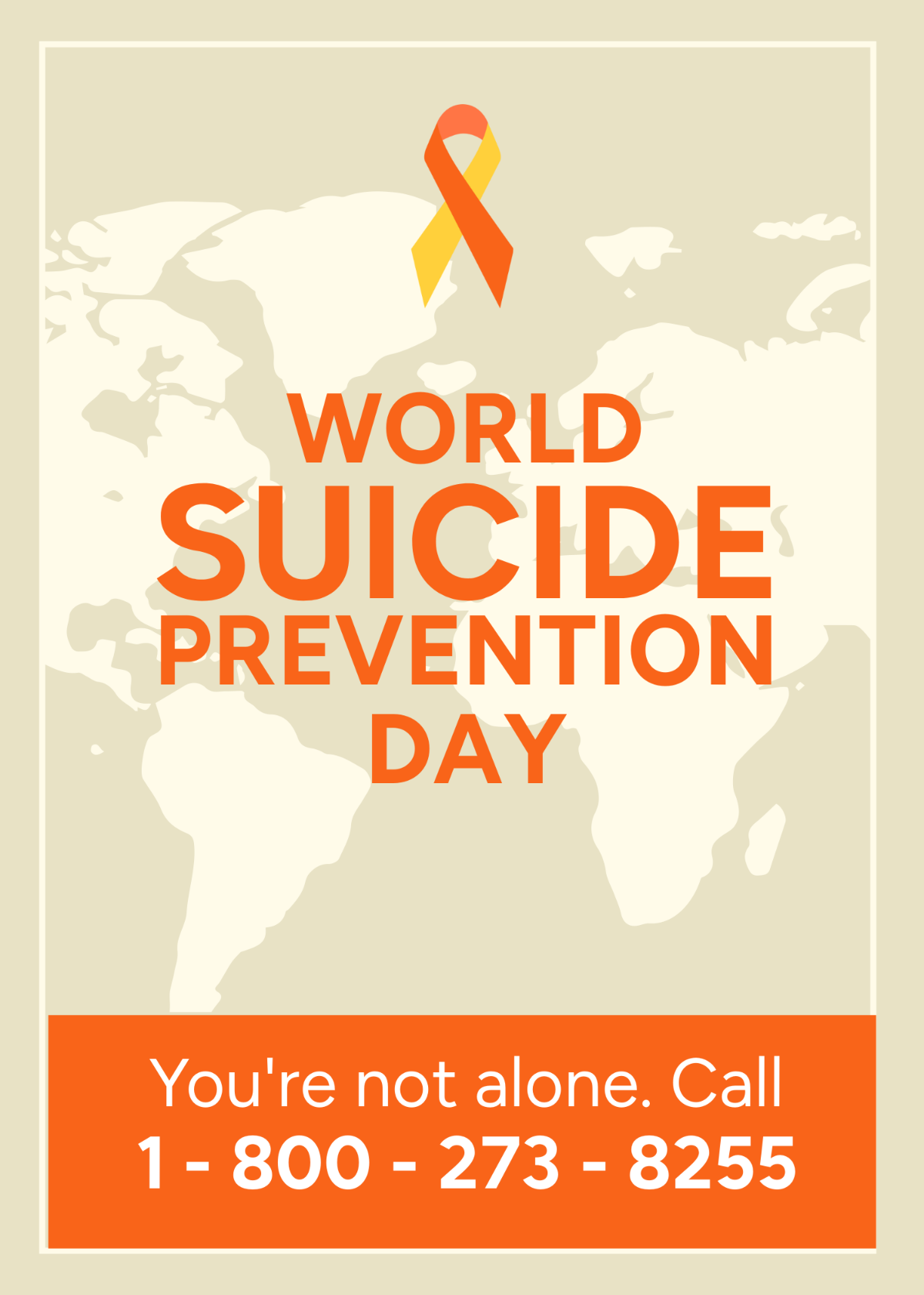 World Suicide Prevention Day Greeting Card Template