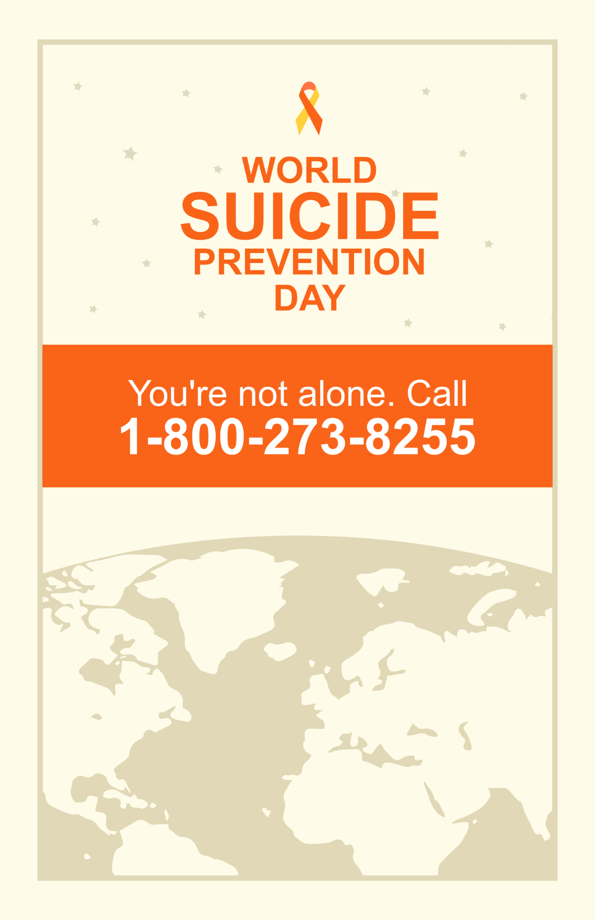 Free World Suicide Prevention Day Poster Template