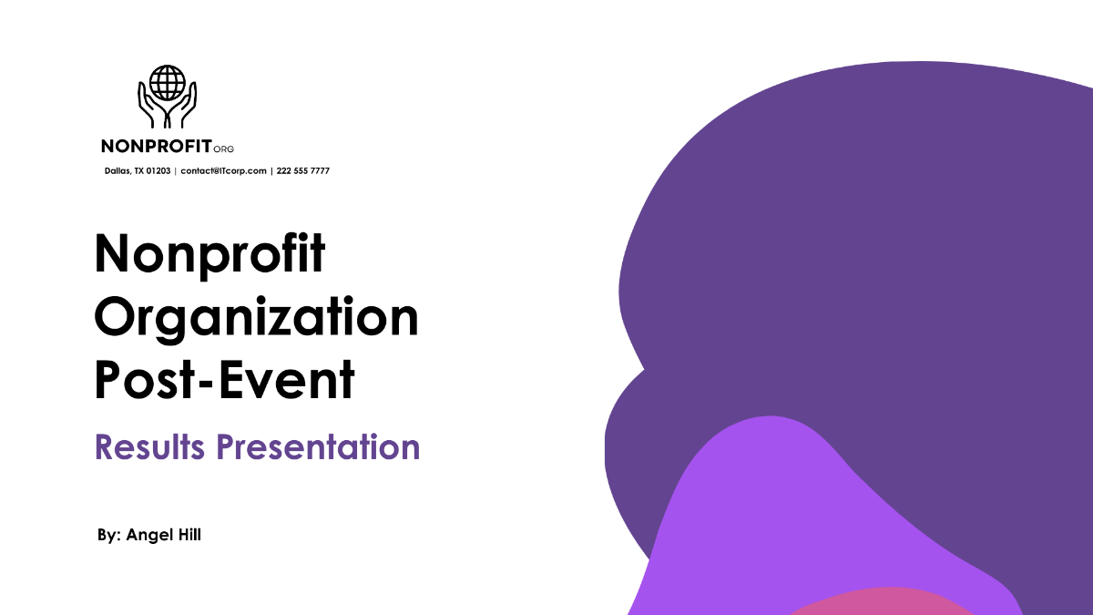 Nonprofit Organization Post-Event Results Presentation Template
