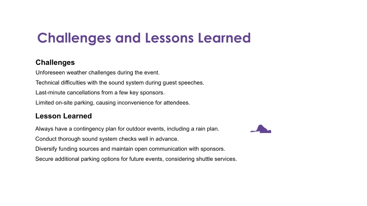 Free Nonprofit Organization Post-Event Results Presentation Template to Edit Online