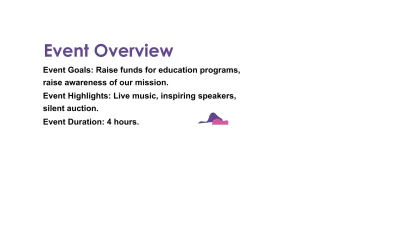 Free Nonprofit Organization Post-Event Results Presentation Template to Edit Online
