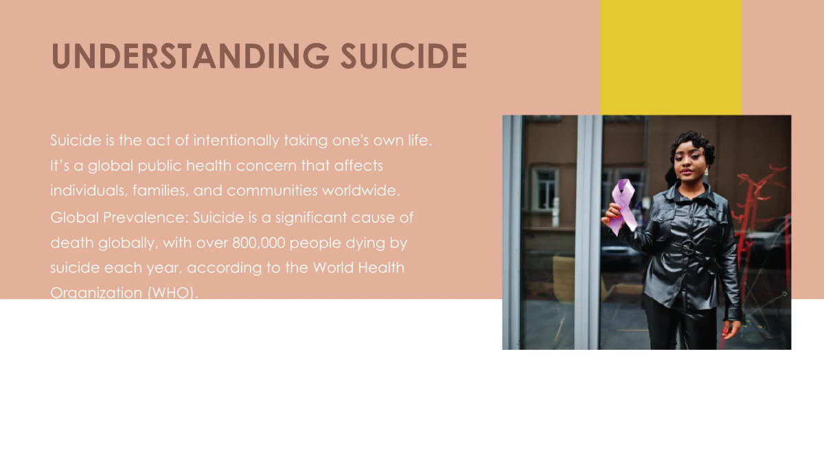 Free World Suicide Prevention Day Presentation Template to Edit Online