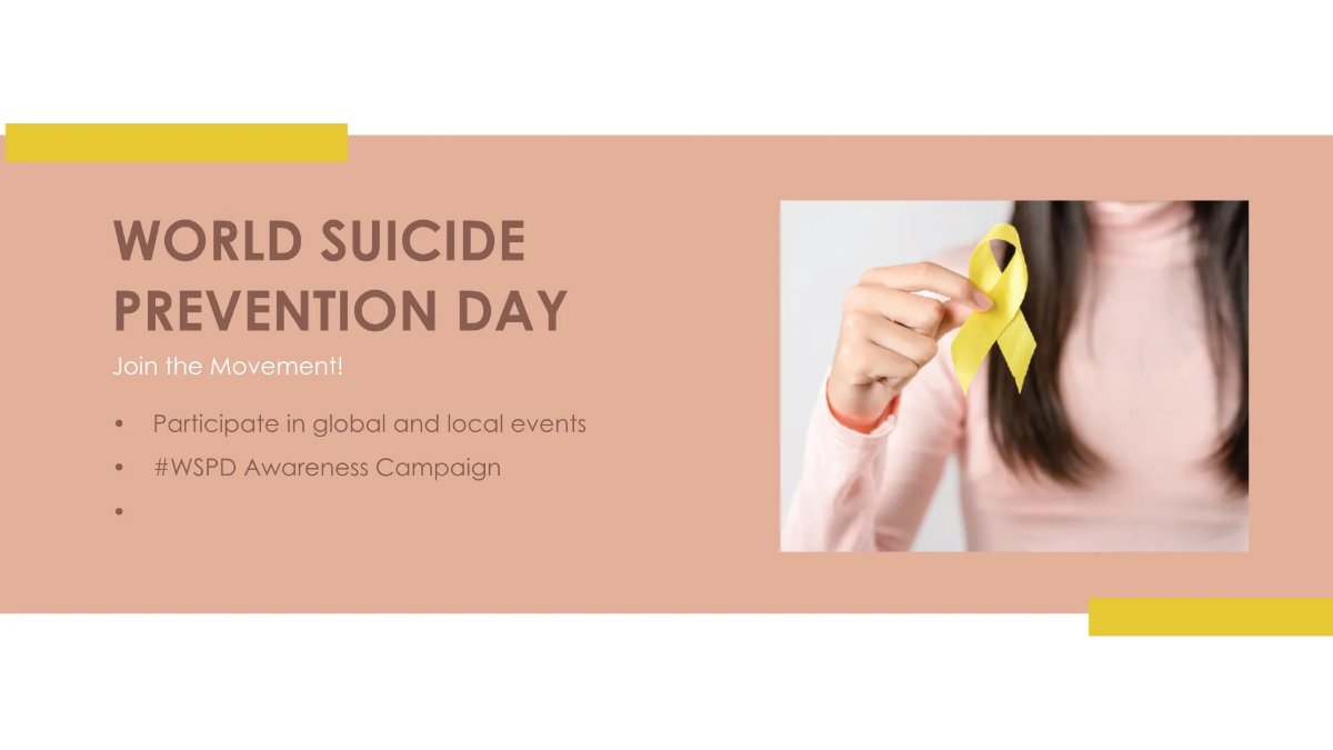 Free World Suicide Prevention Day Presentation Template to Edit Online