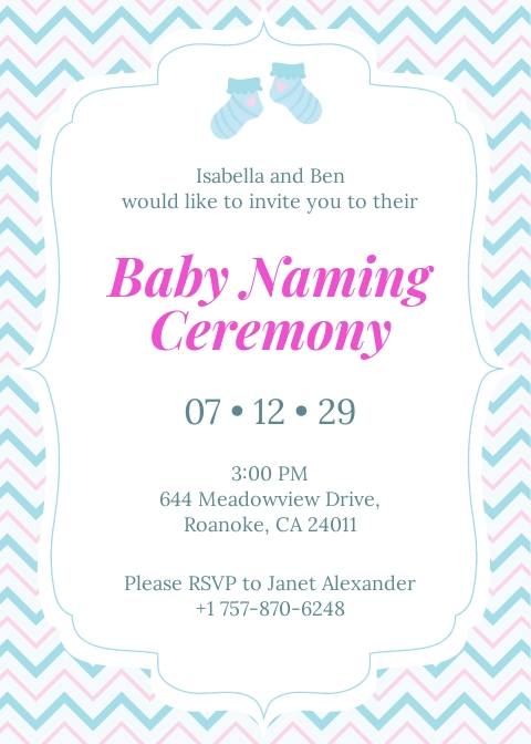 Free Baby Naming Ceremony Invitation Template | Template.net