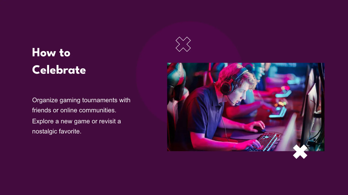 Free National Video Games Day Presentation Template to Edit Online