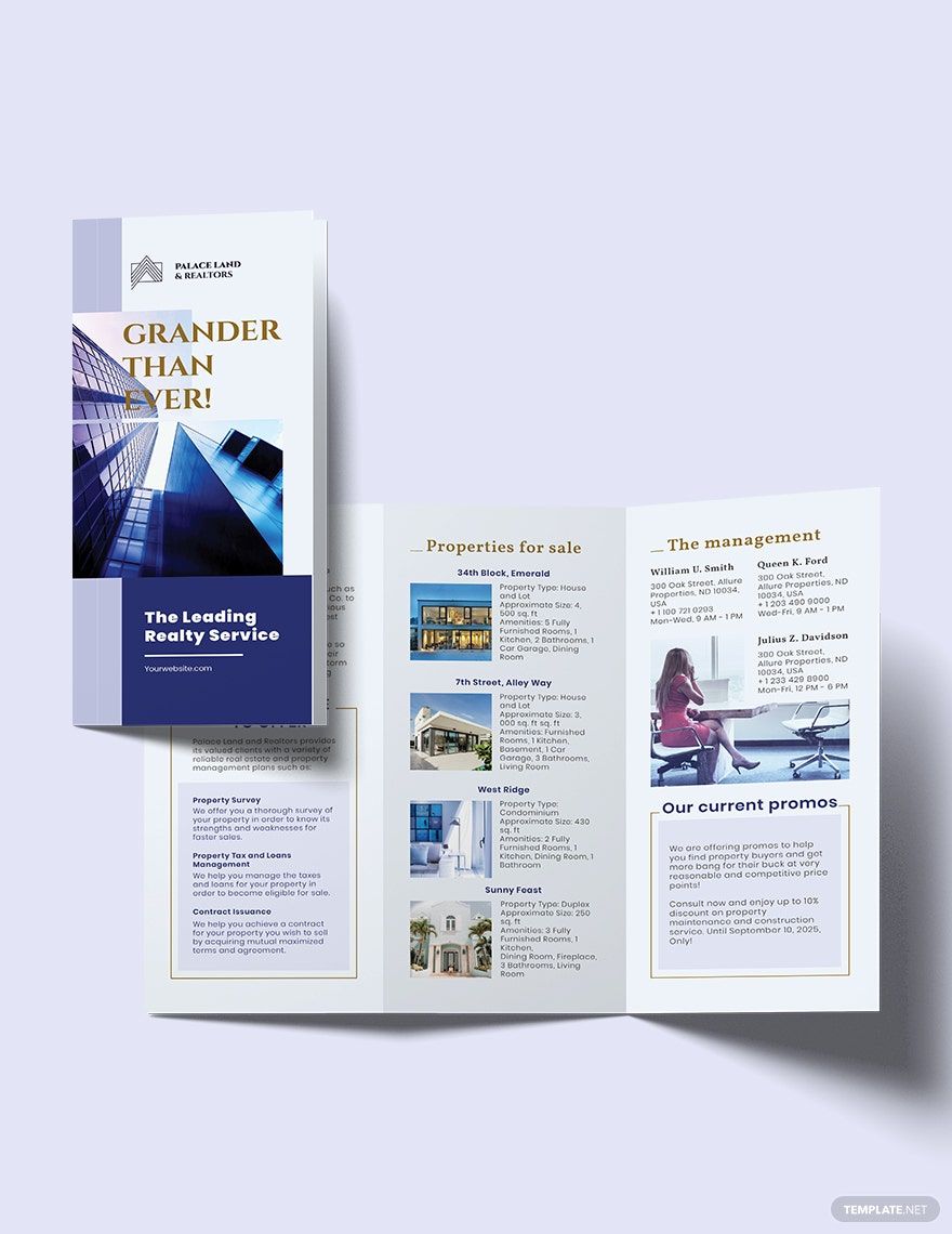 Luxury Property Realtor Tri-Fold Brochure Template