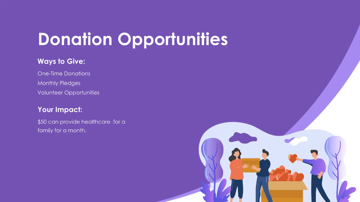 Free Nonprofit Organization Donor Presentation Template to Edit Online