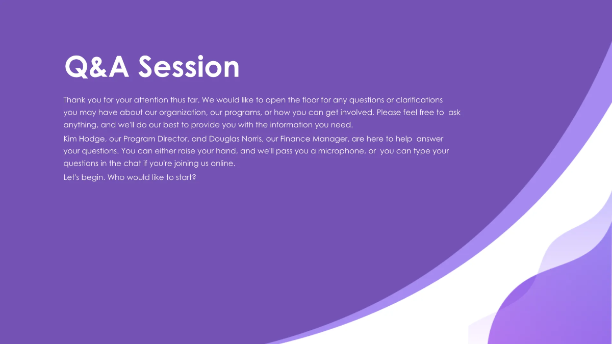 Free Nonprofit Organization Donor Presentation Template to Edit Online