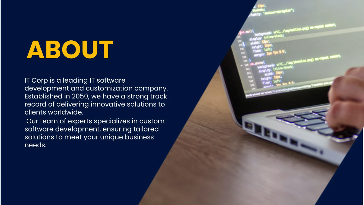 Free IT Software Development & Customization Business Presentation Template to Edit Online