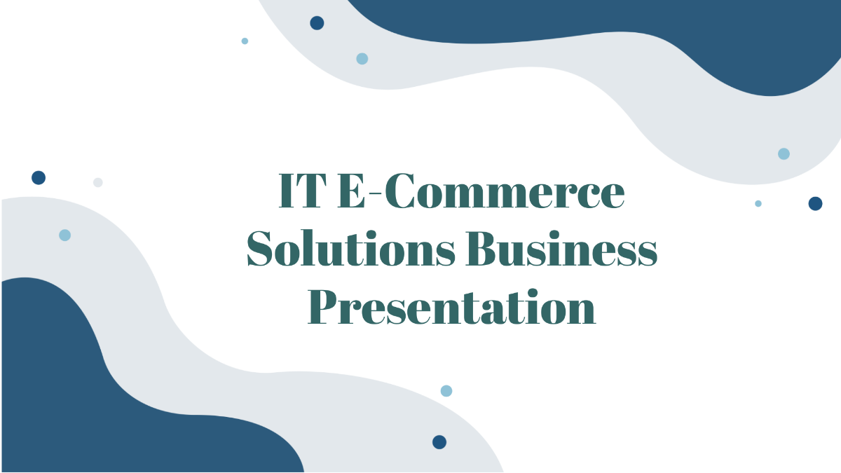 IT E-Commerce Solutions Business Presentation Template