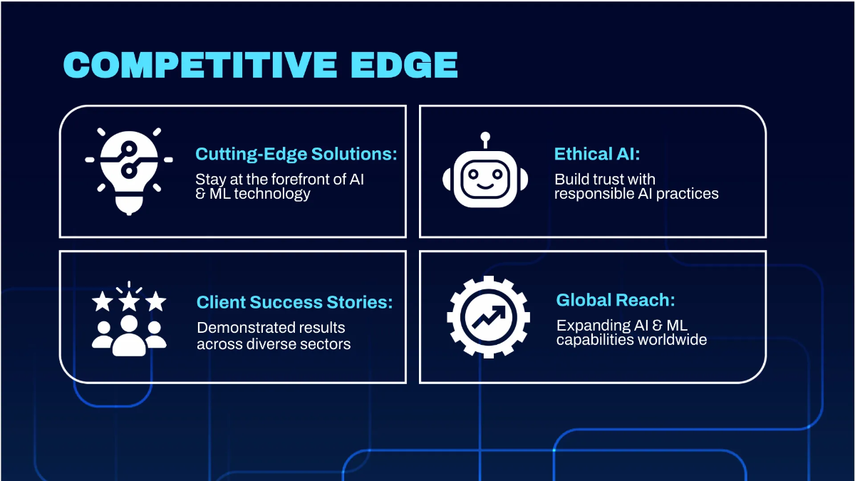 Free IT AI & Machine Learning Services Business Presentation Template to Edit Online