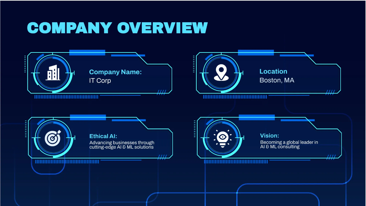 Free IT AI & Machine Learning Services Business Presentation Template to Edit Online