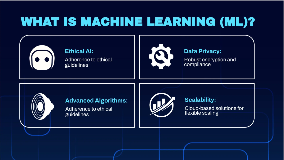 Free IT AI & Machine Learning Services Business Presentation Template to Edit Online