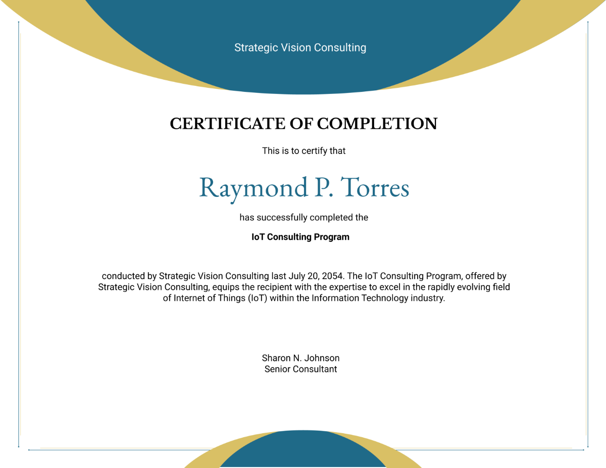 IoT Consulting Certificate
