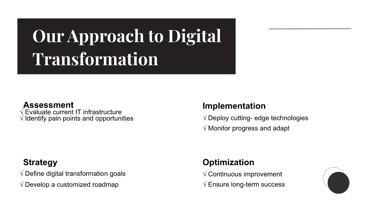 Free IT Digital Transformation Services Business Presentation Template to Edit Online