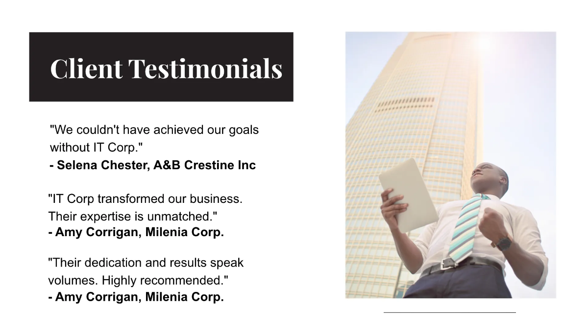 Free IT Digital Transformation Services Business Presentation Template to Edit Online