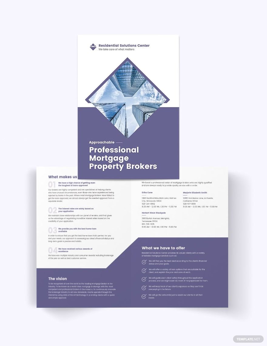 Residential Mortgage Broker Bi-Fold Brochure Template
