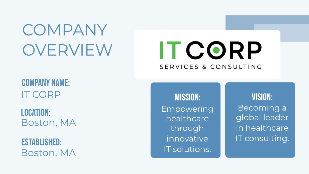 Free Healthcare IT Consulting Business Presentation Template to Edit Online