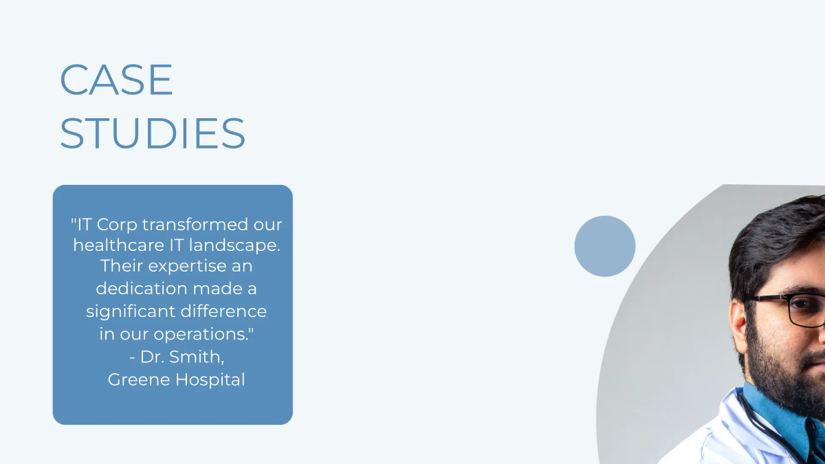 Free Healthcare IT Consulting Business Presentation Template to Edit Online